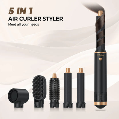 ATOPSKINS 5-in-1 Air Styler, Lightweight Hair Dryer & Hot Air Curlers with Diffuser & Curly Hair Brush